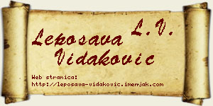 Leposava Vidaković vizit kartica